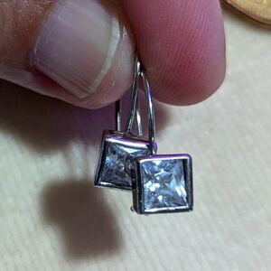 Sterling silver and white topaz earrings